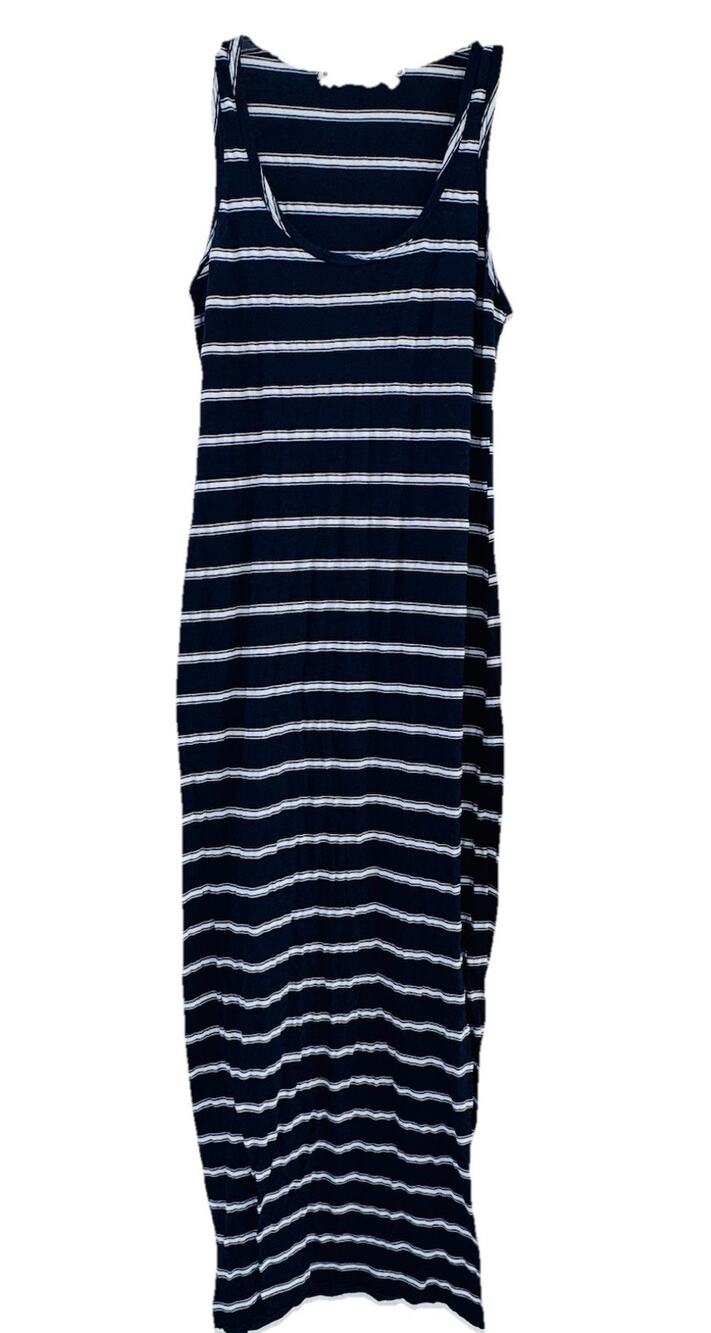 Michael Stars Suprima Modal Navy Striped Bodycon Maxi Dress M One Size Cozy